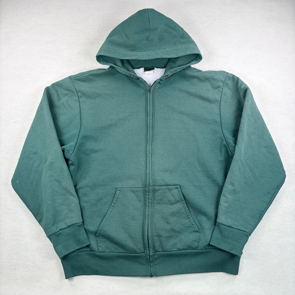 Vintage Sunfaded Camber Zip Up Hoodie Mens 2XL Green Thermal Lined Made in USA